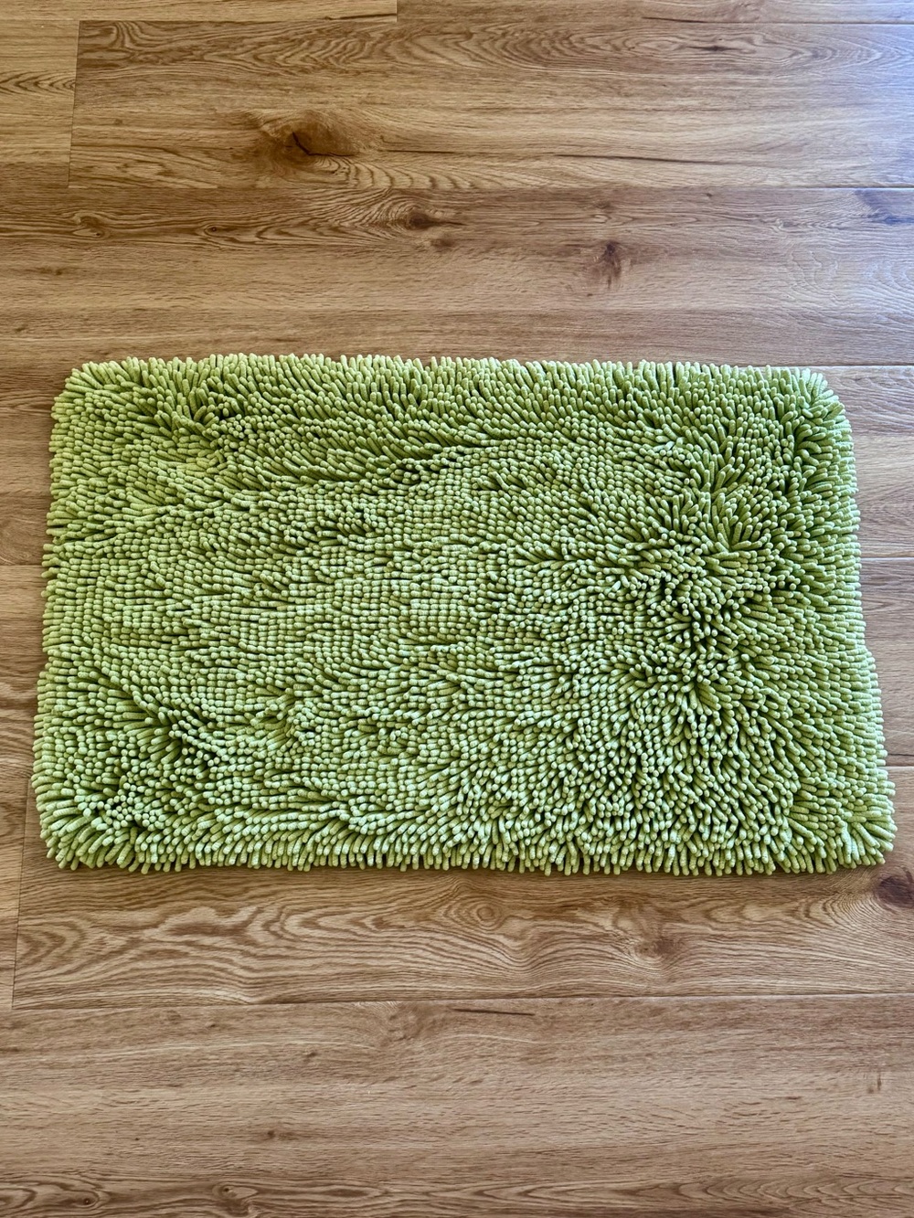 Green Chenille Shag Bath Mat Rug